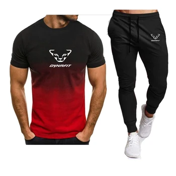 202Summer фирменная новинка DYNRFIT, мужская спортивная футболка + брюки, комплект, брендовые повседневные дышащие штаны для бега в стиле хип-хоп, модная одежда 2023