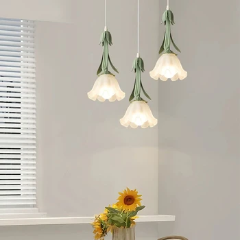 AiPaiTe Французская светодиодная люстра для гостиной, прихожей, ретро-колокольчик, люстра с орхидеей, прикроватная тумбочка для спальни, настенный светильник
