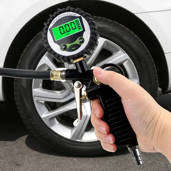 Контроль инфляции Манометр Автомобильный ЕС Датчик давления воздуха в шинах Со Светодиодной Подсветкой Автомобильный Тестер Цифровой ЖК-дисплей