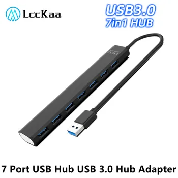 LccKaa USB 3,0 Концентратор USB Hub 3,0 Мульти USB-Разветвитель USB 3,0 Адаптер 7 Портов Множественный USB-Расширитель USB-Концентратор для ПК Аксессуары Для ноутбуков