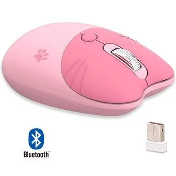 Беспроводная мышь Mofii Bluetooth Компьютерная Мышь Cute Cat 2.4 G Беспроводные Мыши Эргономичная Игровая Мышь, Совместимая с Ipad/Ноутбуком