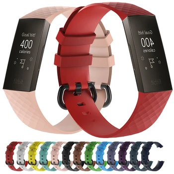 Текстурированный силиконовый ремешок для смарт-часов Fitbit band Charge 3 SE Charge 4, спортивный браслет, сменные браслеты