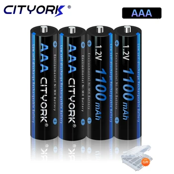 CITYORK 4-16 шт Батарейка типа ААА 1,2 В Ni-MH AAA Аккумуляторные батареи 1100 мАч 3A Батарейки типа ААА для фонарика, мыши