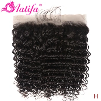 Глубокая волна Бразильских человеческих волос на Шнурке 13x4, фронтальная застежка из натуральных волос Remy, 13x4, фронтальная застежка из натуральных волос Aatifa