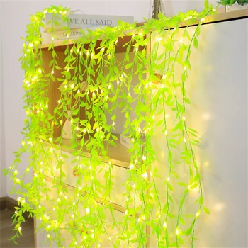 Светодиодный Искусственный Плющ Willow Vine Lights String Зеленый Лист Ivy Vine Fairy Light USB/Гирлянда С Батарейным Питанием, Подвесное Освещение Для Растений