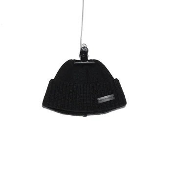 Вязаная шерстяная шапка KPOP G-Dragon, черный кожаный логотип, осенне-зимний пуловер, шерстяная кепка, эластичная кепка, подарок для коллекций поклонников