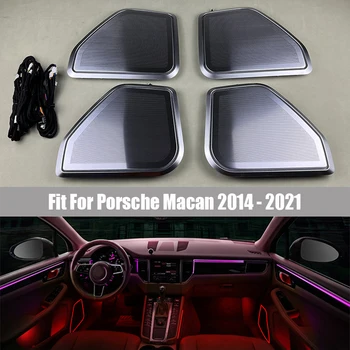 64 Цвета, светодиодный автомобильный рассеянный свет, замена крышки динамика, Дверная панель, набор Декоративных рассеивающих ламп, подходит для Porsche Macan 2014-2021