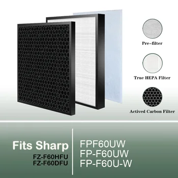 Фильтр Sharp FZ-F60HFU FZ-F60DFU с активированным углем и заменой True Hepa для FPF60UW FP-F60UW FPF60U