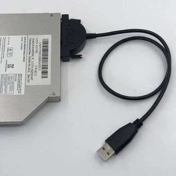 Горячая 1 шт. USB 2,0 к Mini Sata II 7 + 6 13Pin Адаптер Для Ноутбука CD/DVD ROM Тонкий Привод Конвертер Кабель Винты Устойчивый Стиль