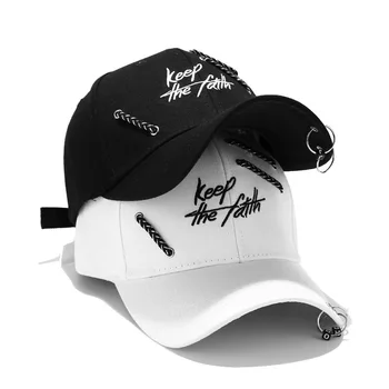 Keep The Faith Мужская женская бейсболка в стиле хип-хоп с кольцом-цепочкой, шляпа для папы, крутая модная шляпа для Велоспорта, танцев, Хлопковая шляпа от солнца, летняя кепка