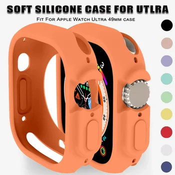 Чехол для Apple Watch Ultra 2 с ремешком 49 мм, Универсальный Противоударный ТПУ, Защитный Мягкий силиконовый ремешок, Бампер, Устойчивый К царапинам