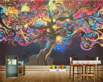 beibehang Гостиная ТВ фон обои абстрактные персонализированные пользовательские 3D стереоскопические бесшовные большие фрески Древо жизни