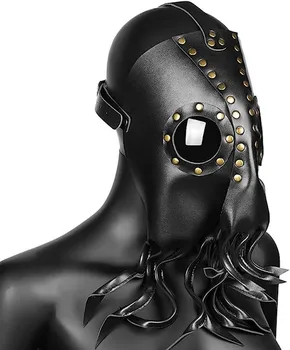Черная маска в стиле стимпанк из искусственной кожи для Косплея, реквизит для костюма в стиле панк на Хэллоуин