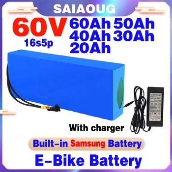 Оригинальный 60V 20ah 18650 16s5p Электрический скутер bateria 67,2 v 20AH Электрический Велосипед Литиевая батарея 1000W 1200W ebike батареи