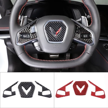 Мягкая Наклейка на Руль Автомобиля из Углеродного Волокна, Декоративная Рамка для Chevrolet Corvette C8 Stingray Z51 Z06 2020-2023
