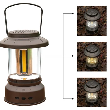 Ретро-фонарь C2 для кемпинга на открытом воздухе, Bluetooth-совместимый динамик, Светильник для палатки, USB-перезаряжаемый домашний ночной аварийный фонарик