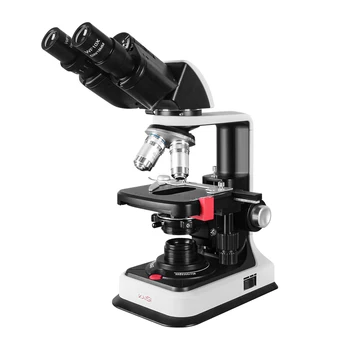 Биологический Микроскоп Kaisi 40X-2500X Регулируемый Светодиодный Лабораторный Бинокулярный Составной Микроскоп с 3D-Ступенчатым Широкоугольным Окуляром 10X 25X