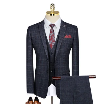 Сшитое на заказ Свадебное платье Жениха, Блейзер, брюки, деловые классические брюки высокого класса ZHA06-67999