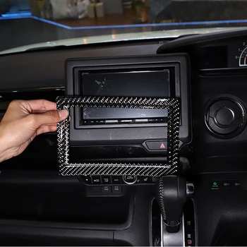 Для Honda N-BOX JF3 JF4 2017-2021 Автомобильный Центральный пульт Навигационный экран Декоративная рамка Из Мягкого Углеродного волокна аксессуары для интерьера
