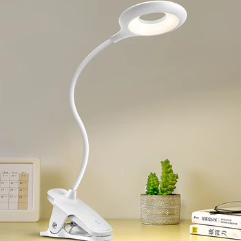 Учебный светодиодный светильник с зажимом, сенсорный USB перезаряжаемый студенческий светильник для учебы, свободно складывающаяся настольная лампа, настольные лампы для чтения книг в спальне