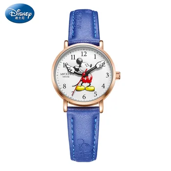 Лучший бренд Disney Оригинальный Микки Минне Маус Для мальчиков И девочек Кварцевые Новые наручные часы Нейлоновые Водонепроницаемые детские студенческие подарочные часы