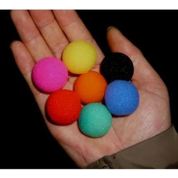 Супер губчатый шарик (2,5 см), 7 цветов на выбор, Красный/синий/желтый, 50 шт./партия, Сценические фокусы, Комедия, Магический реквизит крупным планом, Игрушки
