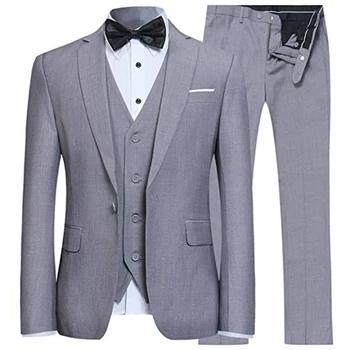 Костюм из 3 предметов, сшитый на заказ, Приталенный костюм на одной пуговице, мужской Блейзер для жениха, Смокинг для жениха (куртка + жилет + брюки), костюм Homme Terno