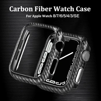 Чехол для Apple Watch case 45 мм 41 мм 44 мм 40 мм 42 мм 38 мм Аксессуары Протектор бампера из углеродного волокна iWatch series 8 3 4 5 6 SE 7
